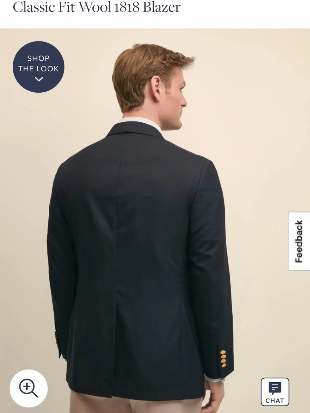 Brooks Brother Blazer 43R Men's Navy Blazer with Gold Buttons